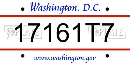 17161T7 District Of Columbia License Plate