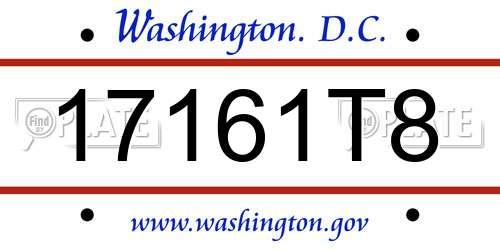 17161T8 District Of Columbia License Plate