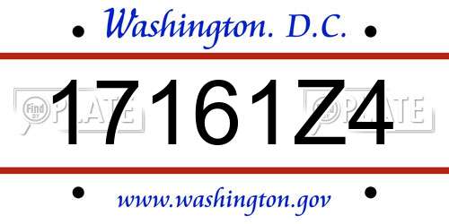 17161Z4 District Of Columbia License Plate