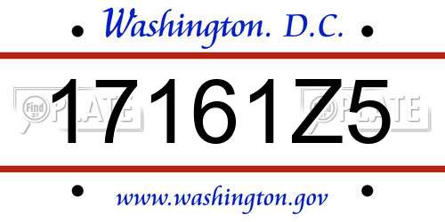 17161Z5 District Of Columbia License Plate