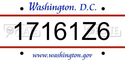17161Z6 District Of Columbia License Plate