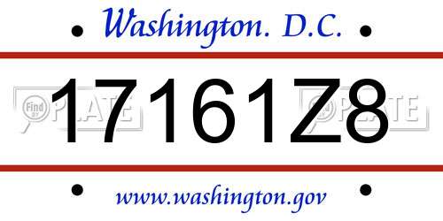 17161Z8 District Of Columbia License Plate