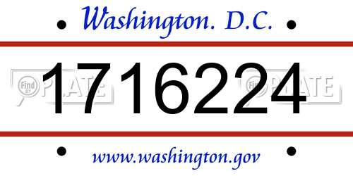 1716224 District Of Columbia License Plate
