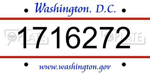 1716272 District Of Columbia License Plate