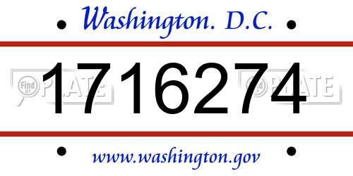 1716274 District Of Columbia License Plate