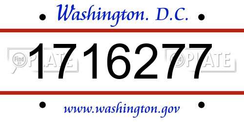 1716277 District Of Columbia License Plate