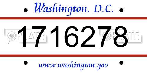 1716278 District Of Columbia License Plate