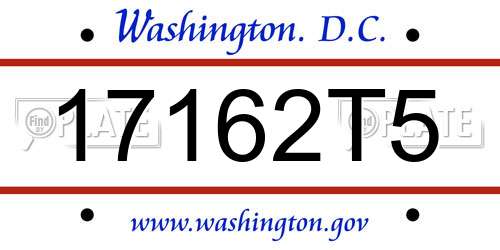 17162T5 District Of Columbia License Plate
