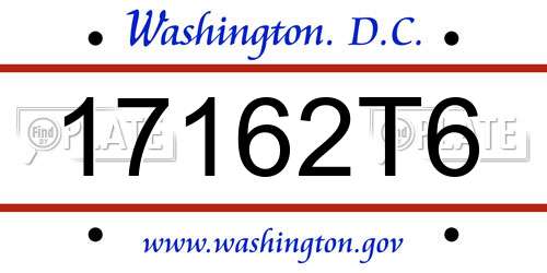 17162T6 District Of Columbia License Plate