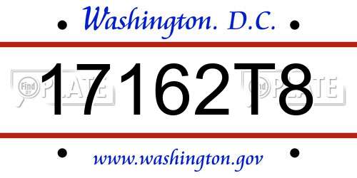 17162T8 District Of Columbia License Plate