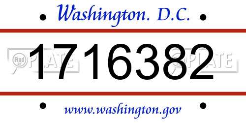 1716382 District Of Columbia License Plate