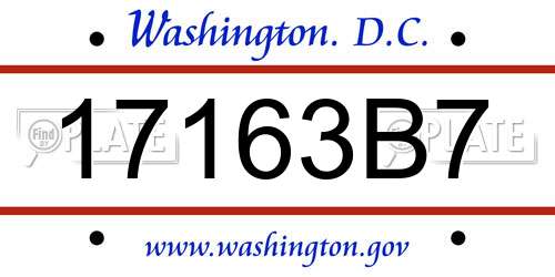17163B7 District Of Columbia License Plate