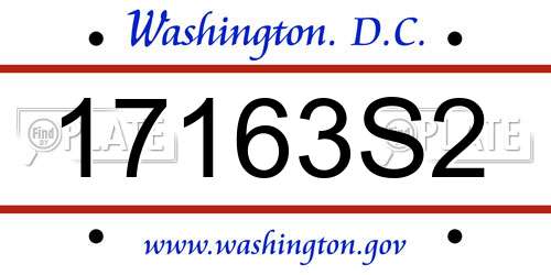 17163S2 District Of Columbia License Plate