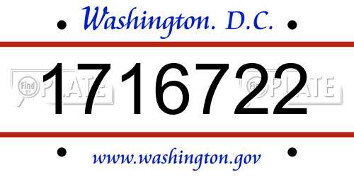 1716722 District Of Columbia License Plate