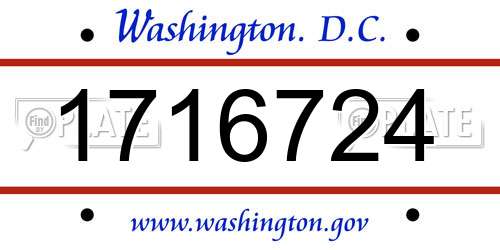1716724 District Of Columbia License Plate