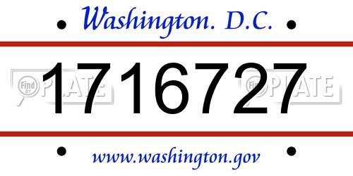 1716727 District Of Columbia License Plate