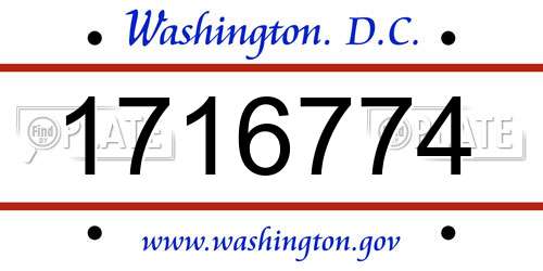 1716774 District Of Columbia License Plate