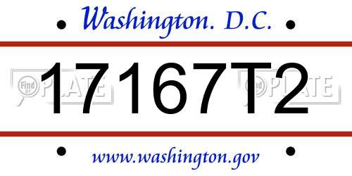 17167T2 District Of Columbia License Plate