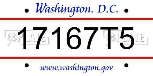 17167T5 District Of Columbia License Plate