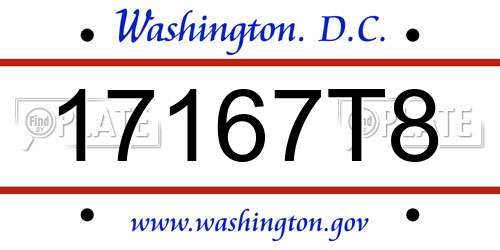 17167T8 District Of Columbia License Plate