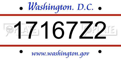17167Z2 District Of Columbia License Plate