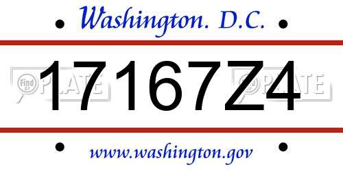 17167Z4 District Of Columbia License Plate