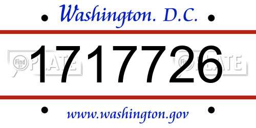 1717726 District Of Columbia License Plate
