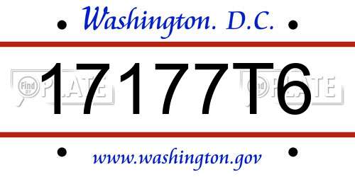 17177T6 District Of Columbia License Plate