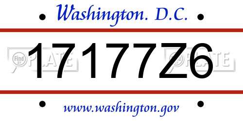 17177Z6 District Of Columbia License Plate