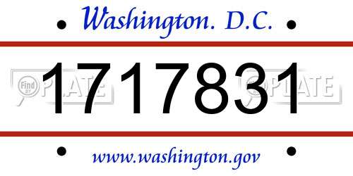 1717831 District Of Columbia License Plate