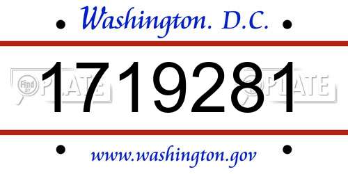 1719281 District Of Columbia License Plate