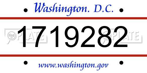 1719282 District Of Columbia License Plate