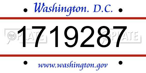 1719287 District Of Columbia License Plate