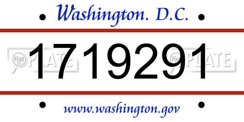 1719291 District Of Columbia License Plate