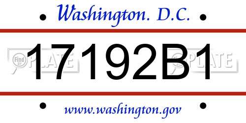 17192B1 District Of Columbia License Plate