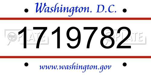 1719782 District Of Columbia License Plate