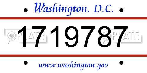 1719787 District Of Columbia License Plate