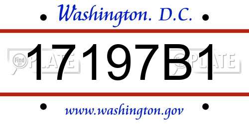 17197B1 District Of Columbia License Plate