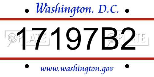 17197B2 District Of Columbia License Plate