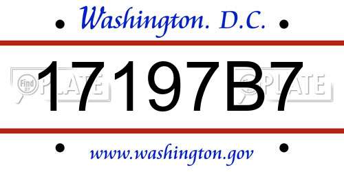 17197B7 District Of Columbia License Plate