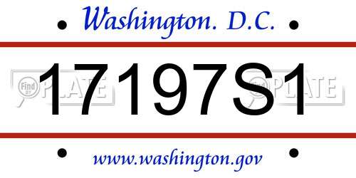 17197S1 District Of Columbia License Plate
