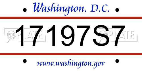 17197S7 District Of Columbia License Plate