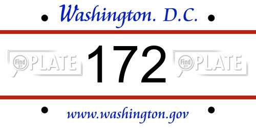 172 District Of Columbia License Plate
