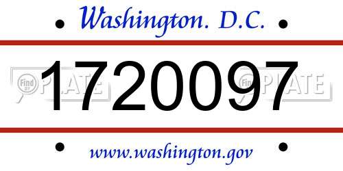 1720097 District Of Columbia License Plate