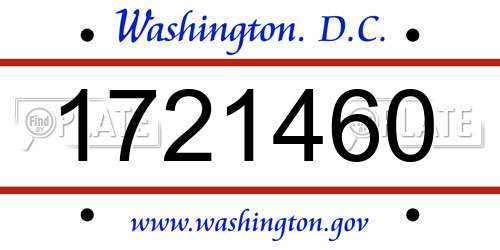 1721460 District Of Columbia License Plate
