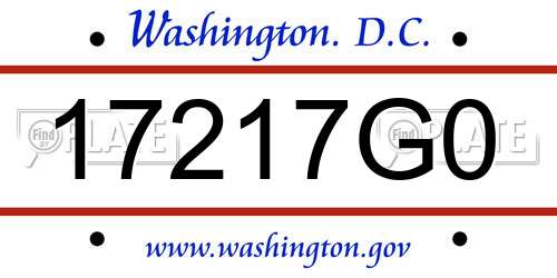 17217G0 District Of Columbia License Plate