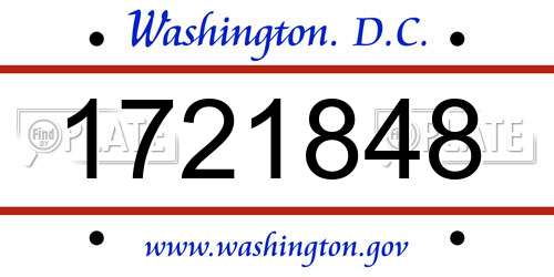 1721848 District Of Columbia License Plate