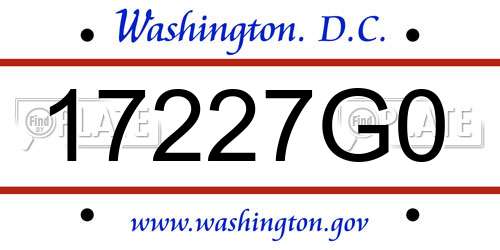 17227G0 District Of Columbia License Plate
