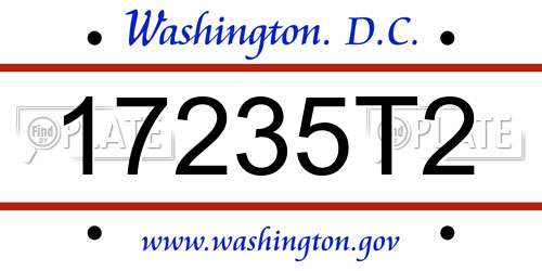 17235T2 District Of Columbia License Plate