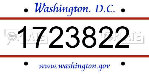 1723822 District Of Columbia License Plate